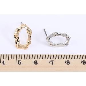 デザインチタンピアス 不規則オーバル 11×1...の詳細画像3