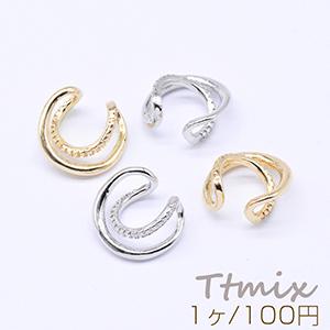ジルコニアイヤーカフ 16×17mm 2連 スリ...の商品画像