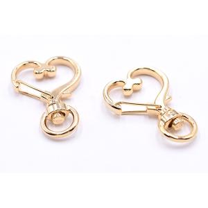 キーホルダー ハート型 24×25mm ゴール...の詳細画像1