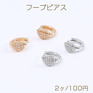 高品質開閉式フープピアス ジルコニアピアス 7×12mm（2ヶ）｜yu-beads-parts