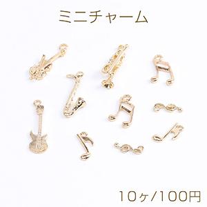 ミニチャーム miniチャーム 楽器 音符 ゴールド（10ヶ）｜yu-beads-parts