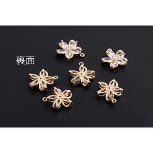 高品質ジルコニアチャーム フラワー 5弁花 カ...の詳細画像2