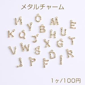 高品質メタルチャーム アルファベットチャーム カン付き 18Kゴールド 