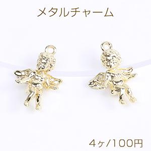 メタルチャーム 天使チャーム 16×23mm ゴールド（4ヶ） : ビーズアンド 