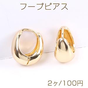 高品質フープピアス 15×17mm ゴールド（2ヶ）｜yu-beads-parts