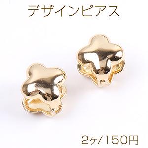 高品質デザインピアス クローバー 12mm ゴールド（2ヶ）｜yu-beads-parts