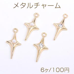 メタルチャーム 星形 11×25mm ゴールド（6ヶ） : ビーズアンドパーツ  