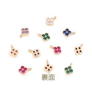 高品質ジルコニアチャーム クローバー 1カン ...の詳細画像2