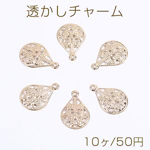 アガット　しずく型　透かしチャーム 透かしチャーム しずく型 11×16mm ゴールド（10ヶ） : ビーズ