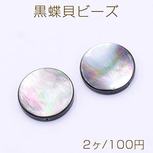 黒蝶貝ビーズ コイン型 18mm【2ヶ】｜yu-beads-parts