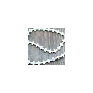 合成ホワイトマグネサイト クロス 8x10mm(1連/約39ヶ)｜yu-beads-parts