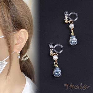 樹脂ノンホールピアス パール しずく型(1ペア)の商品画像