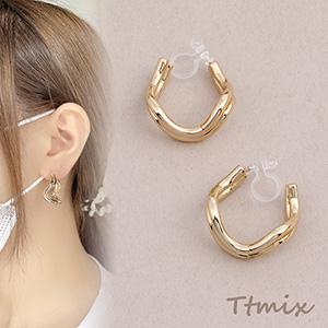 樹脂ノンホールピアス フープ ゴールド(1ペア)の商品画像