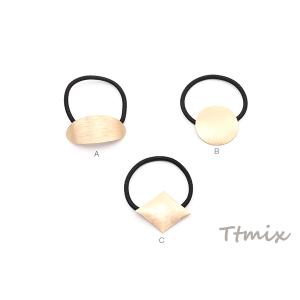ヘアゴム オーバル ラウンド ひし形 マットラ...の詳細画像1