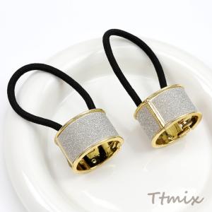 ヘアゴム 34×78mm スクラブシルバー（1ヶ）