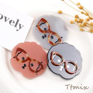 チェック柄バンスクリップ ヘアアクセサリー 41×81mm（1ヶ） : ビーズ