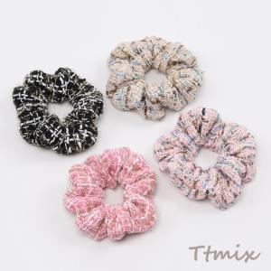 ツイードシュシュ カラーツイードシュシュ ヘアゴムの商品画像