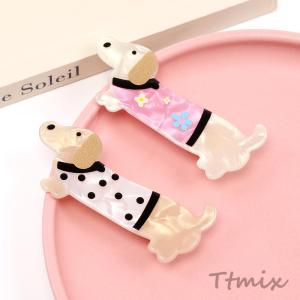 アニマルへアピン 犬 ダックスフント アクリル...の詳細画像3
