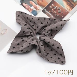 シュシュ ハート模様 ブラウン系 髪飾り 髪留め...の商品画像