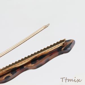 ヘアクリップ ウェーブ レオパード柄 ヒョウ柄...の詳細画像4