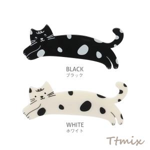 ヘアクリップ 猫 ネコ ドット模様 動物モチー...の詳細画像1