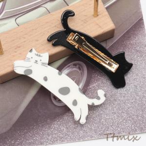 ヘアクリップ 猫 ネコ ドット模様 動物モチー...の詳細画像2