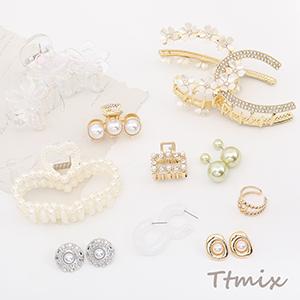 限定商品！アクセサリー ヘアアクセサリー リング ピアス（1セット）｜yu-beads-parts