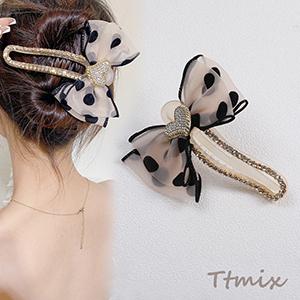 チェック柄バンスクリップ ヘアアクセサリー 41×81mm（1ヶ