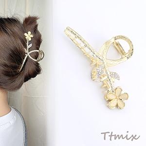 バンスクリップ メタルヘアクリップ フラワー付き...の商品画像