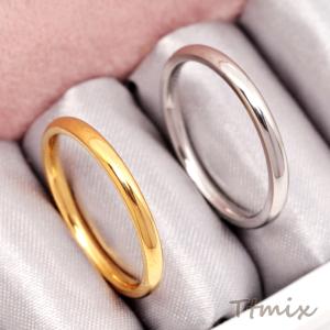 ステンレスリング 幅約2mm 丸みのあるデザイ...の詳細画像4