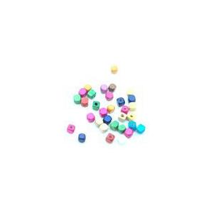 ウッドビーズ  カラーミックス　キューブ  6mm(100g)｜yu-beads-parts