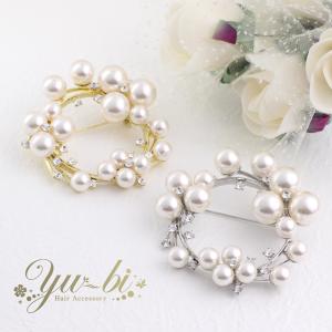 【ゆうパケット送料無料】ブローチ/大粒パール サークル型 円形 ラウンド 大きめ br28☆グレー/シルバー/ゴールド セレモニー 卒業式 入学式