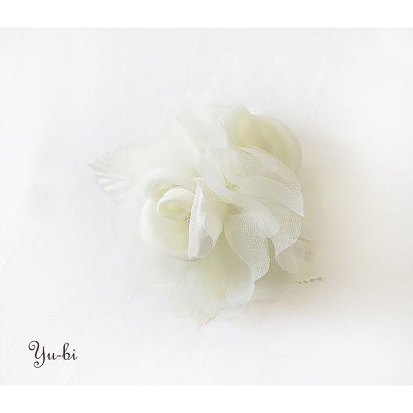 【定形外郵便OK２９０円】コサージュ/上品 パール ビーズ 花 フラワー ローズ 薔薇 クリップ c...