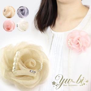 コサージュ/ラインストーン パール ラメエレガントレース
