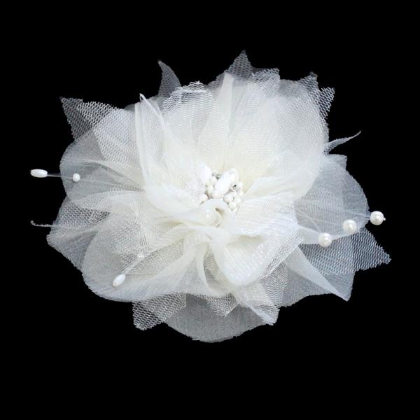 【定形外郵便OK２９０円】コサージュ/華やか レースチュール ワイヤーパール c87☆スキンベージュ...