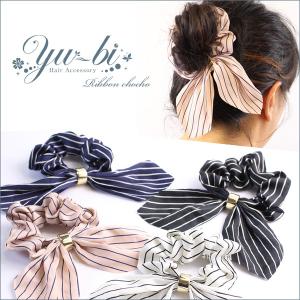 ヘアゴム メタリック調コットンパール風ボールビーズじゃらじゃらゴム