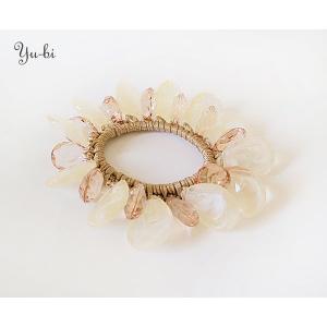 ヘアゴム クリア 楕円 ビーズ じゃらじゃらゴム...の商品画像