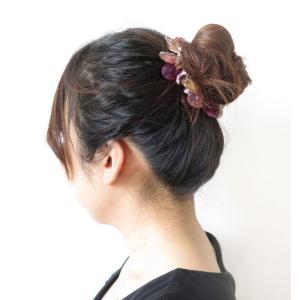 ヘアゴム クリア 楕円 ビーズ じゃらじゃらゴ...の詳細画像1