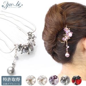 ヘアコーム/モアコームボーテ ゆらゆらパール ラインストーン