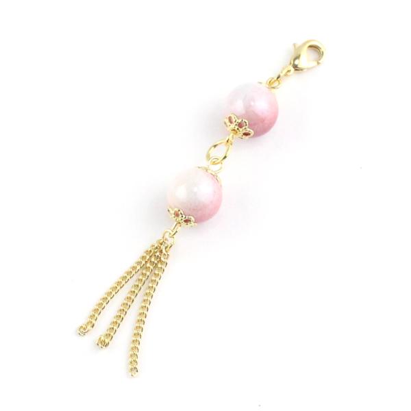 【ゆうパケット送料250円】【オリジナル】かんざし/和柄ビーズ ゴールドチェーンタッセル スティック...