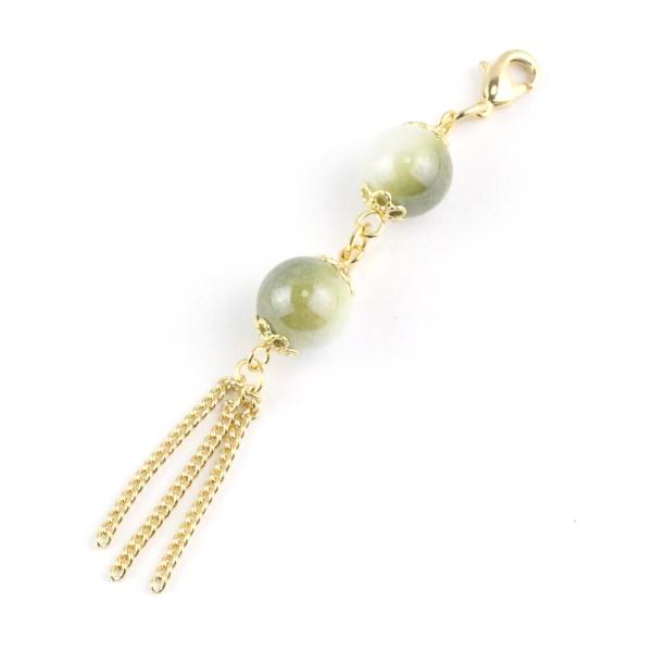 【ゆうパケット送料250円】【日本製】かんざし/和柄ビーズ ゴールドチェーンタッセル お箸かんざし ...