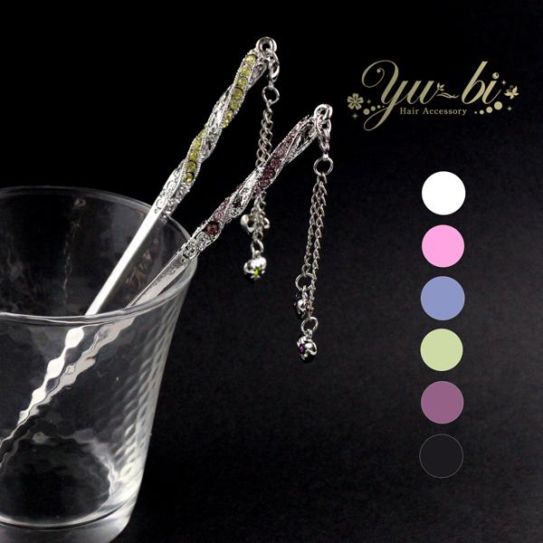 【ゆうパケット送料250円】かんざし/アンティーク調 ゆらゆらハートチャーム らせん状 1本かんざし...