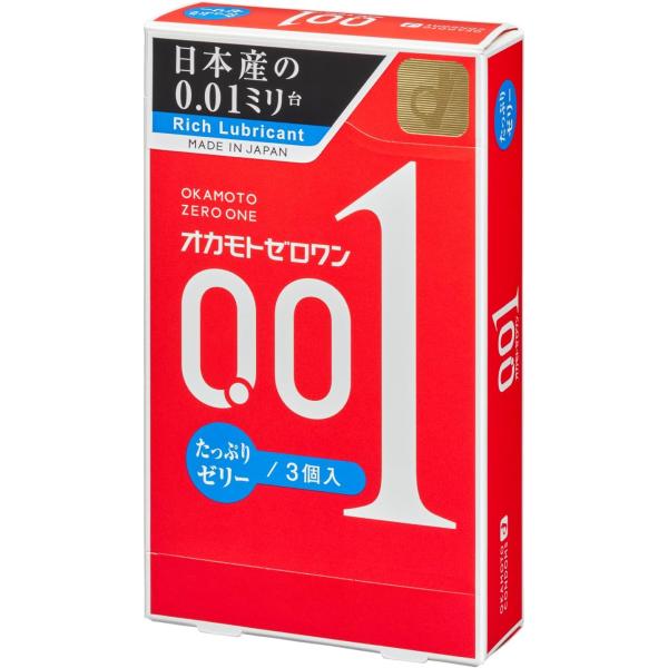 オカモトゼロワン0.01ミリたっぷりゼリー　3個入りx6箱