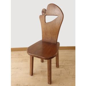 ふくろう １－ＣH　椅子　チェアー　花台　ナラ材　勇峰工芸（新） ふくろう 1－CH 椅子 チェアー 花台 ナラ材 勇峰工芸（新）