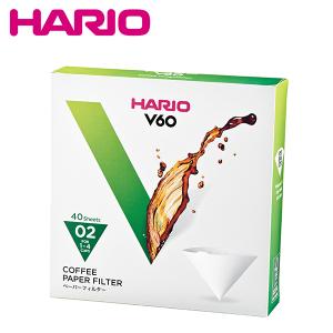 HARIO ハリオ　VCF-02-40W  1〜4杯用・40枚入 02箱  V60用ペーパーフィルター酵素漂白02箱｜yuasa-p