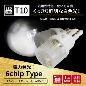 ネコポス発送 LED T10 ウェッジ球 2個 1セット ホワイト 車検対応｜yubuhin