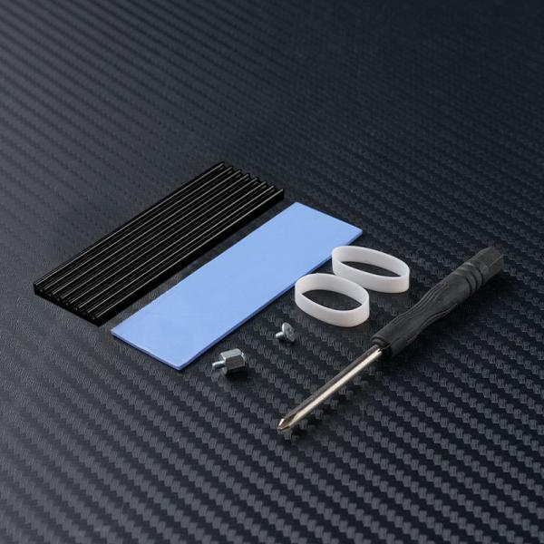 M.2 SSD 冷却 放熱 ヒートシンク 固定用ネジ スペーサー ラバーバンド ドライバー付き ブラ...