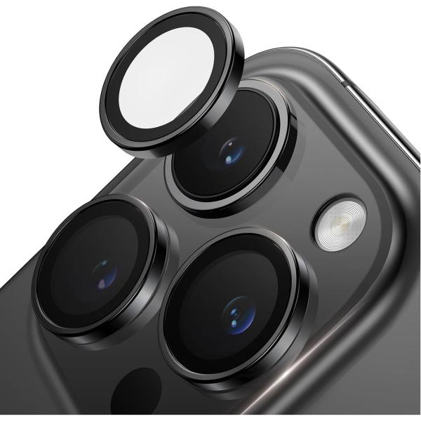 iPhone 15 Pro Max 用 カメラフィルム 強化ガラス 黒縁取り 1セット アイフォン ...