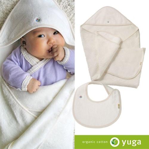 【箱入り】今治タオルふわふわおくるみ＋スタイのセット【出産祝い・出産準備に】yuga☆オーガニックコ...