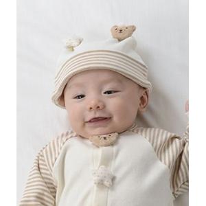 オーガニックコットン★帽子★フード★クマ星★うさぎハート★新生児〜半年★日本製/出産祝い/ギフト/男...